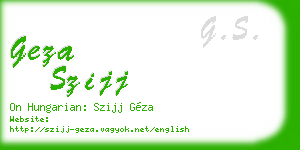 geza szijj business card
